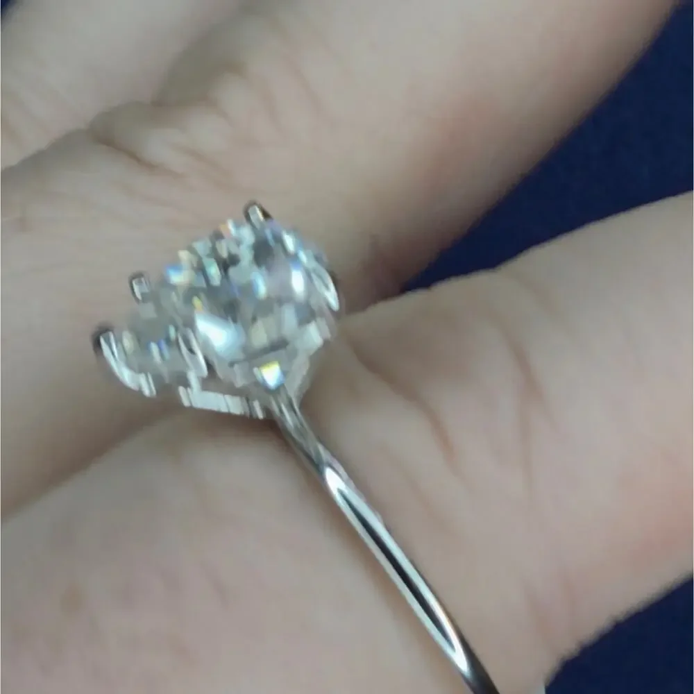 4Ct Heart Moissanite 925 Sterling Silver Ring 10mm Size 9 516